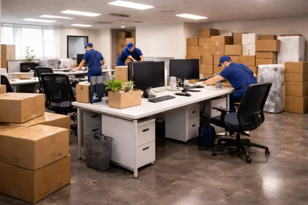 نقل أثاث مكتب كامل مع ترتيب الأجهزة والمكاتب داخل الدمام.